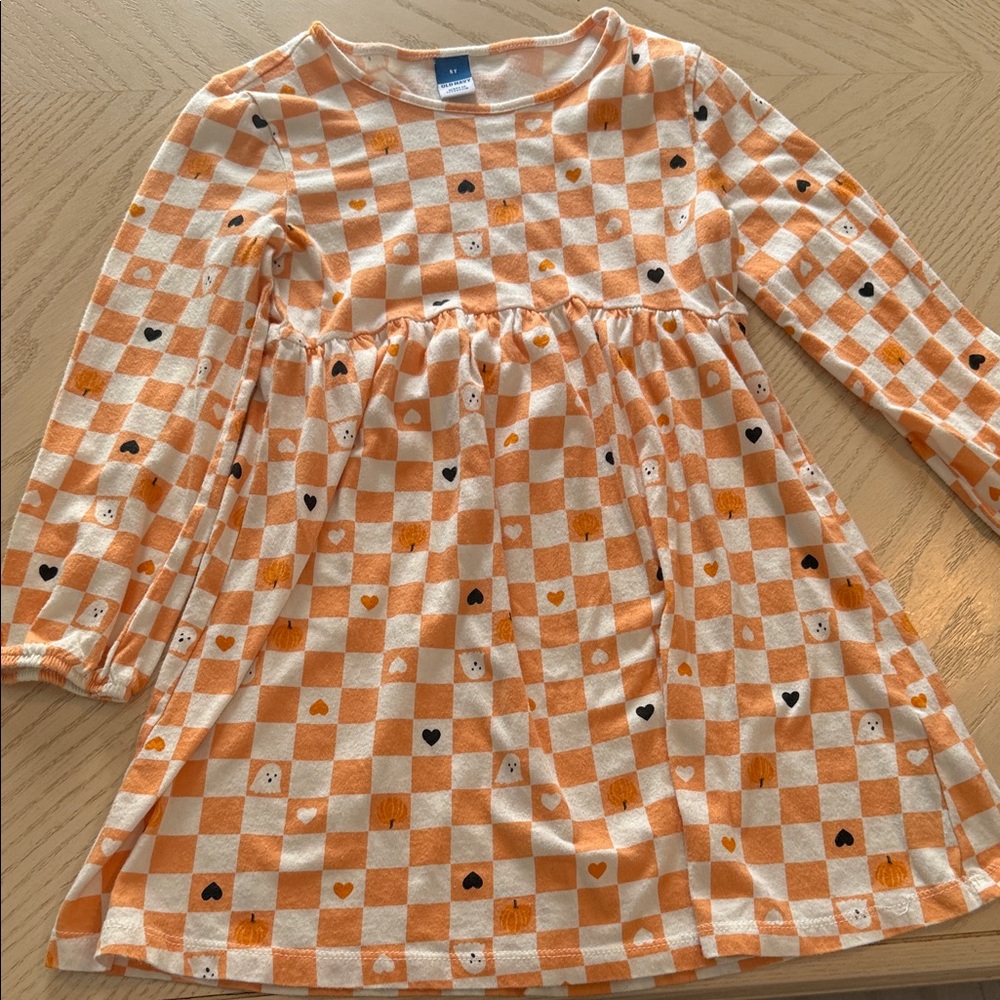 Old Navy Orange and White Checkerboard Heart Dress - Picture 4 of 10